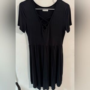 Black skater dress, with pockets